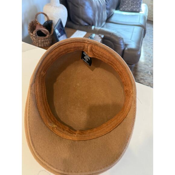 100% Wool Men's Large/X-Large Camel Driving Cap Newsboy Cap - Picture 5 of 8